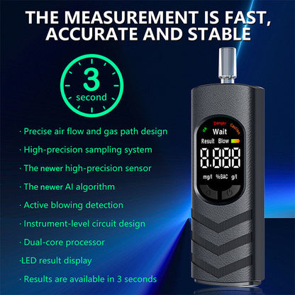 🎉 2026 Sale — Over 24,200 Sold!🚔 Rechargeable Alcohol Tester LCD Screen With Voice Broadcast ✨