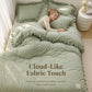Simple Solid Color 4-Piece Bedding Set with Ruffled Borders