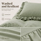Simple Solid Color 4-Piece Bedding Set with Ruffled Borders