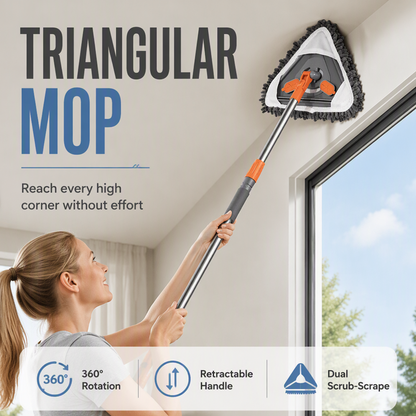 ⏳🔥LIMITED-TIME 50% OFF! ⏰Triangular Cleaning Mop with Extendable Pole