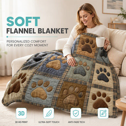🐶 LIMITED‑TIME 50% OFF! 🐾 18,924 Sold – Cute Paw Print Soft Flannel Blanket – Snuggly, Warm, Lovely Home Decor 🛌