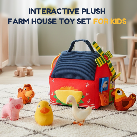 📢📢50% OFF !! ⏰Interactive Plush Farm House Toy Set for Kids🐄🐏