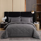 📢📢50% OFF !! ⏰ 3-Piece Quilted Comforter Set with Shams – All-Season Microfiber