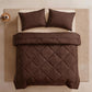 📢📢50% OFF !! ⏰ 3-Piece Quilted Comforter Set with Shams – All-Season Microfiber