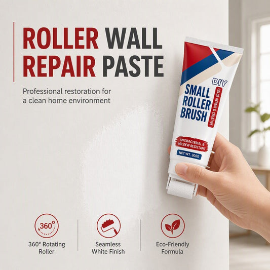 🔥🎁Wall Repair Paste – With Integrated Roller Brush, Waterproof & Family-Safe – Easy DIY for Stains, Cracks & Marks 🏠