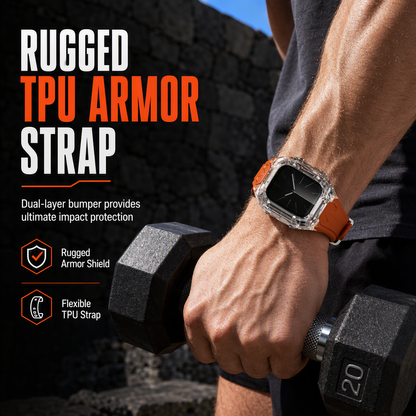 Integrated Smartwatch Band with Protective Case Color Blocking Translucent Sport Strap for 40mm 41mm 42mm 44mm 45mm 46mm 49mm