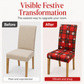 Christmas Elastic Stretch Chair Cover Full Slipcover for High Back Dining Chairs