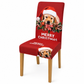 Christmas Elastic Stretch Chair Cover Full Slipcover for High Back Dining Chairs