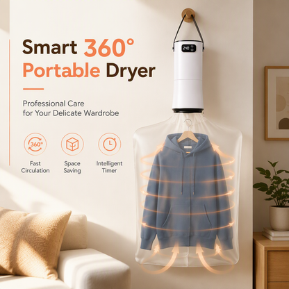 ☀️ Foldable Portable Clothes Dryer| Quiet Timed Drying Machine for Travel & Dorm👕