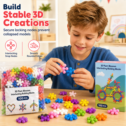 ❄️ Kids 3D Interlocking Snowflake Building Blocks