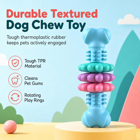 📢📢50% OFF !! ⏰Durable TPR Bone Shaped Dog Chew Toy Bite Resistant Teething Toy for Large Dogs🦴