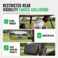 Universal Plastic Rearview and Side View Mirror Set for Golf Carts