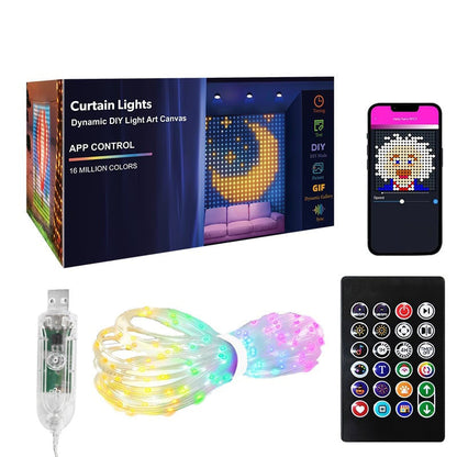 ✨ LIMITED-TIME 50% OFF! 🎶 Waterproof LED Curtain String Lights – Music Sync, App Control, Customizable 🎪