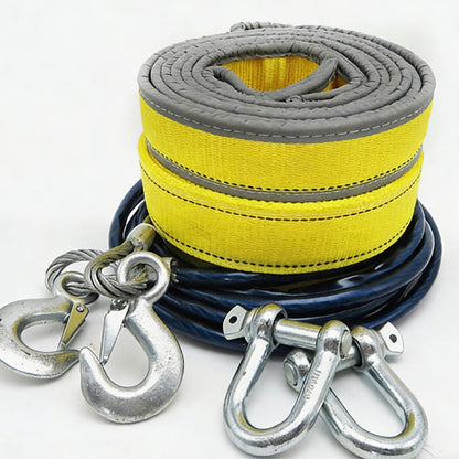 🔧 LIMITED-TIME 50% OFF! 🚗 8-Ton Tow Rope with U-Shackle Hooks – 4m, Reflective, Reinforced Loops ✨