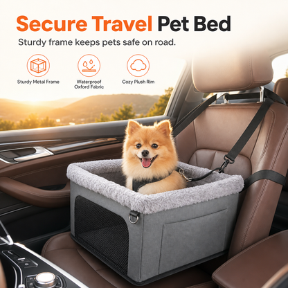 🐶 Heavy-duty metal frame, waterproof Oxford fabric, safety leash – protects your dog & seats. 🛡️