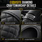 Sparkling Rhinestone Quilted Leather Steering Wheel Cover